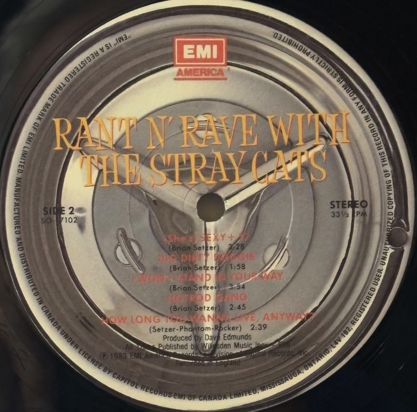 Stray Cats – Rant N' Rave With The Stray Cats (Vinyl LP - Canadian Pressing) - Image 4